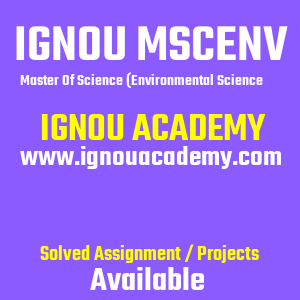 IGNOU MSCENV SOLVED ASSIGNMENT 2025 2026